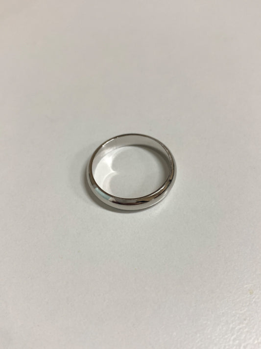 White Silver  Wedding Band