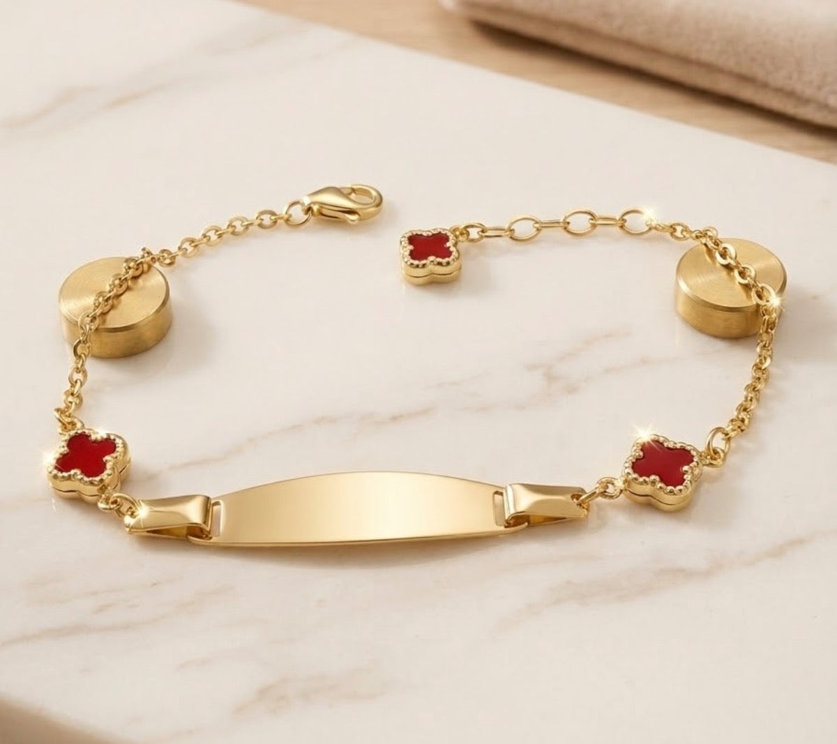 14K Yellow Gold  Baby Bracelet with CZ