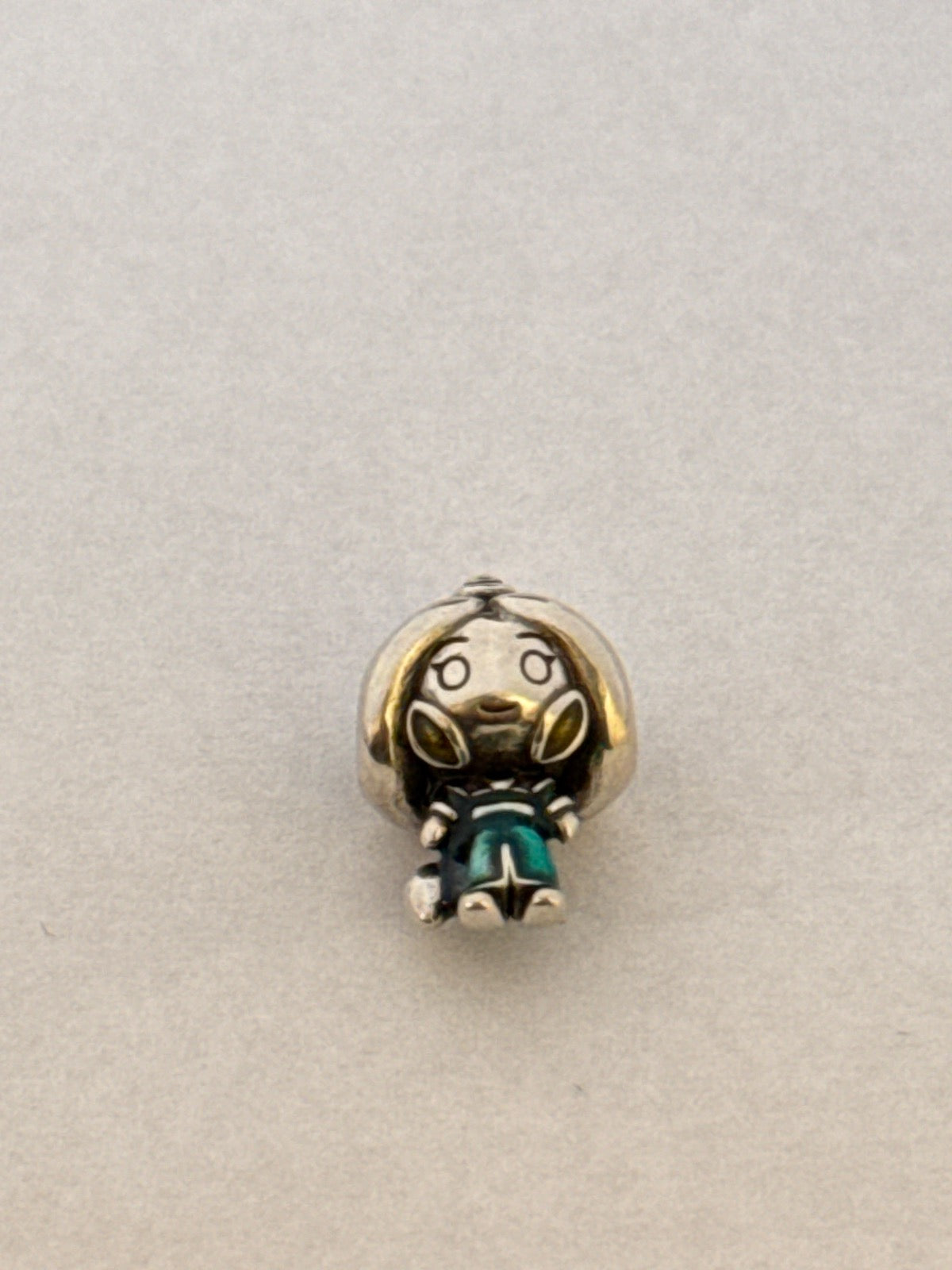 White Silver Pandora Girl  Charm