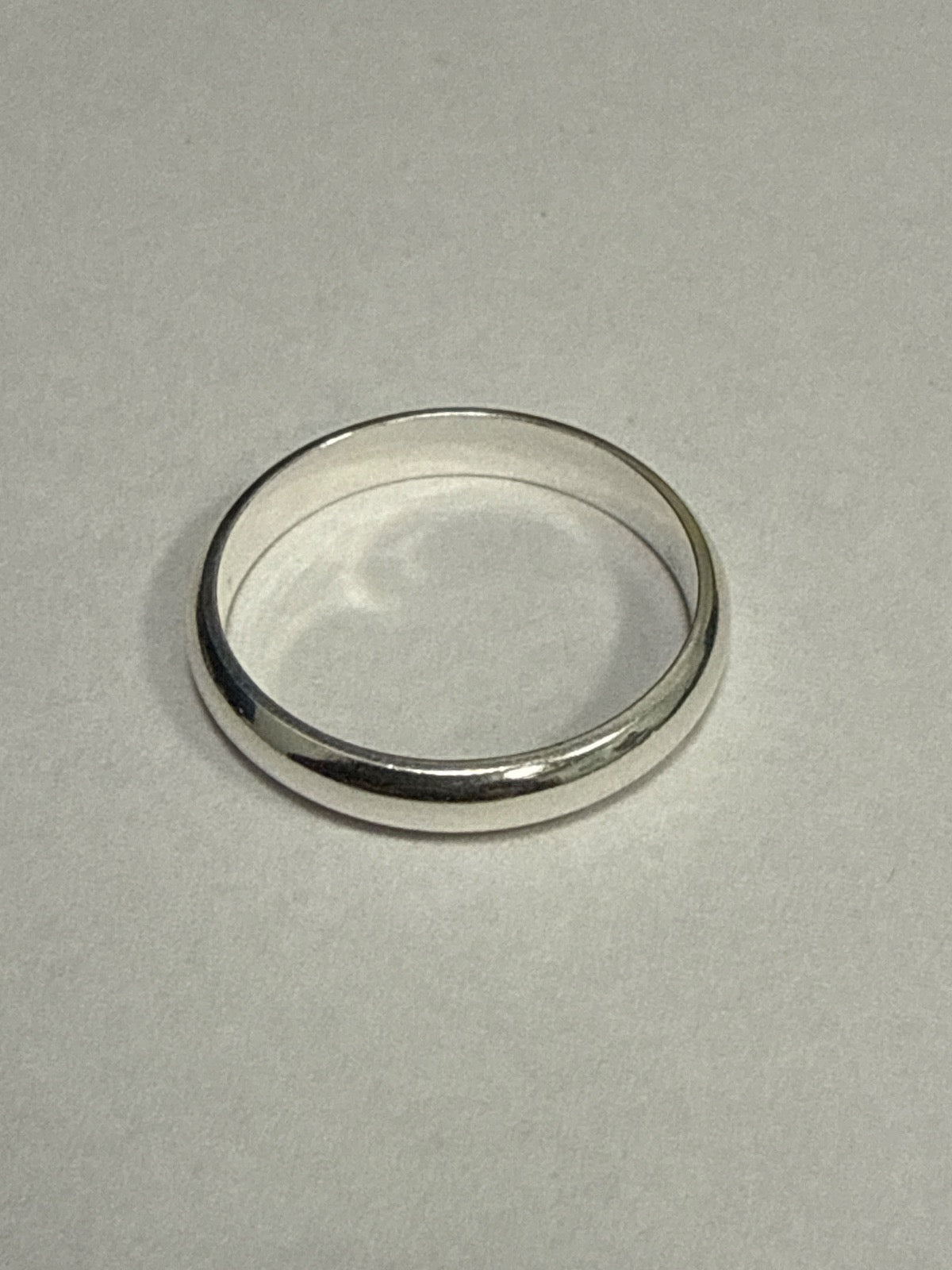 White Silver  Wedding Band