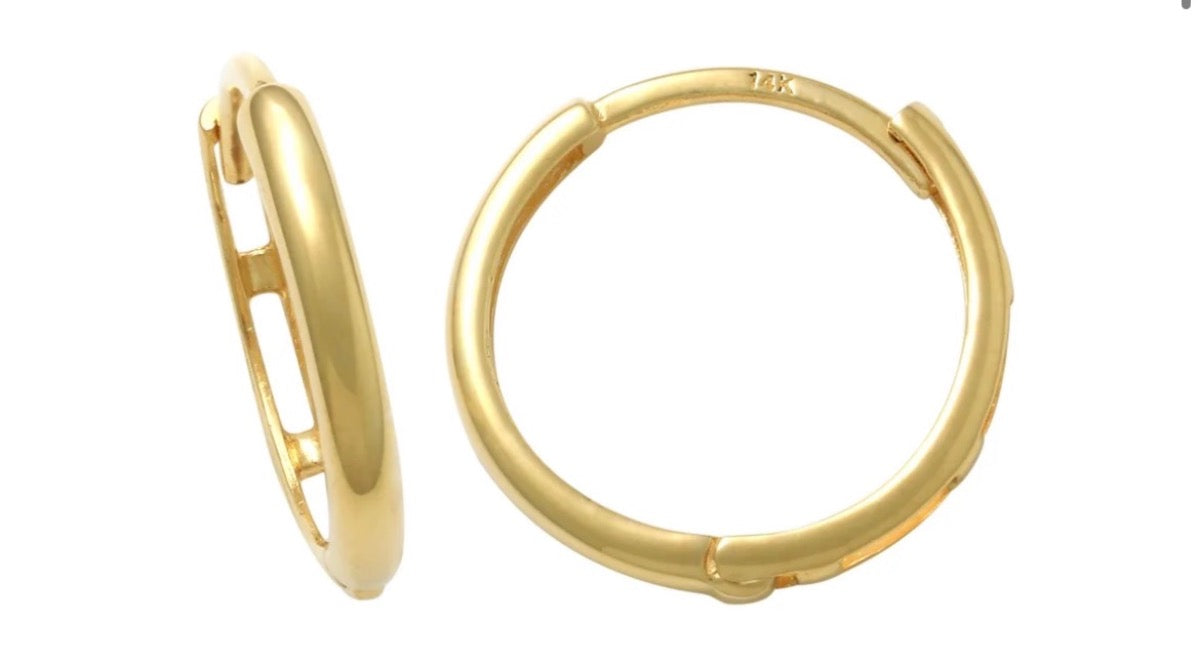 14K Yellow Gold 11mm Hoop Earring