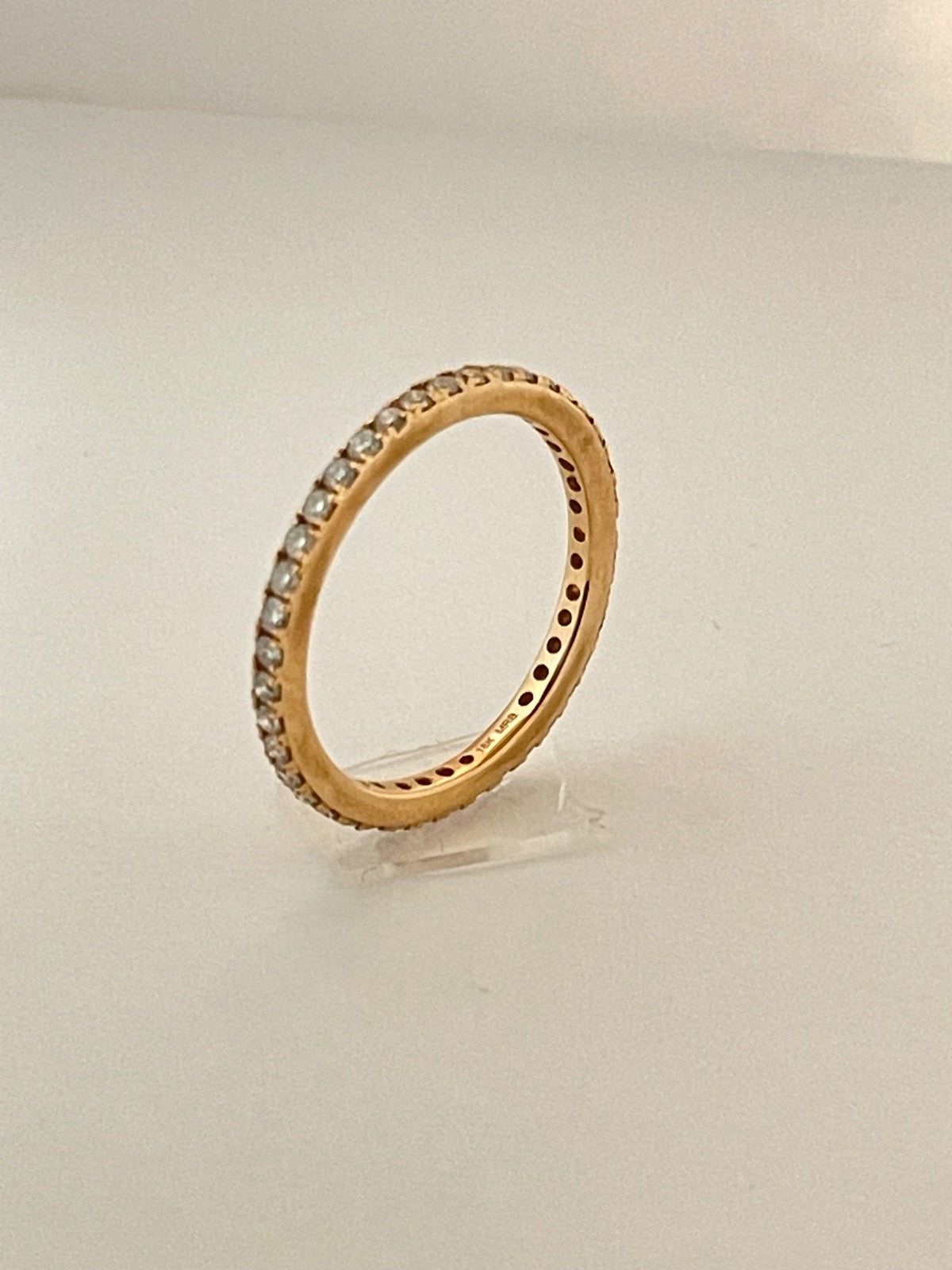 18K Rose Gold Infinity Engagement Ring with Diamond