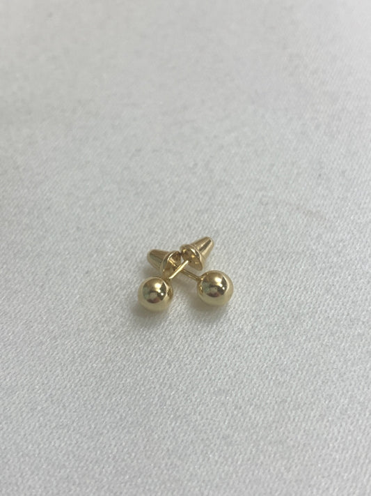 18K Yellow Gold Baby Push Earring