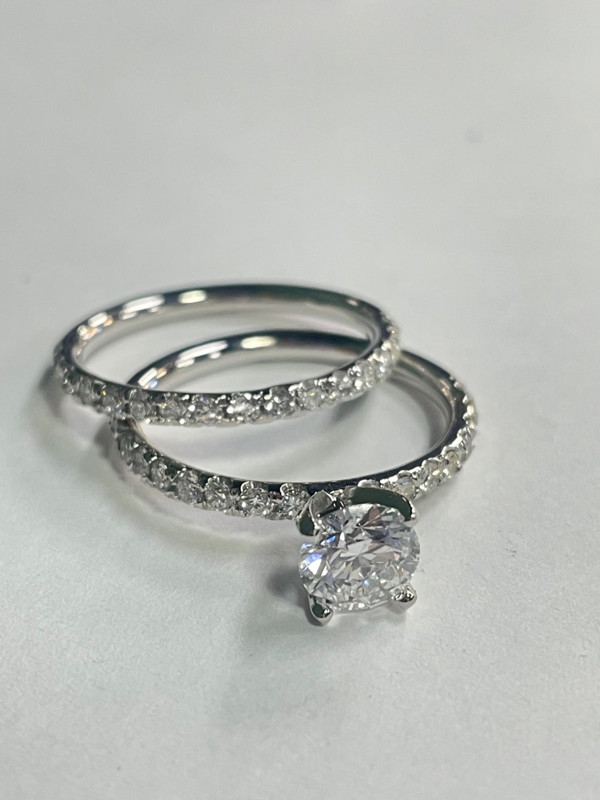 14K White Gold  Engagement Ring with Lab Diamond