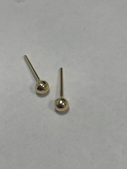 18K Yellow Gold Ball Earring