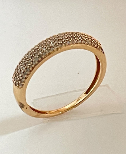 14K Rose Gold  Wedding Band with Diamond