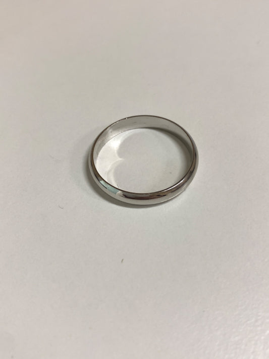 White Silver  Wedding Band