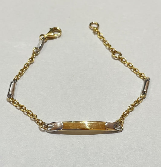 18K Two-Tone Gold  Baby Bracelet