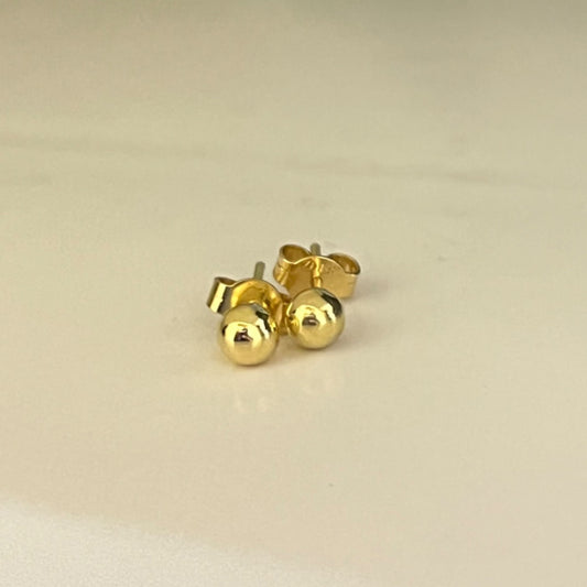 18K Yellow Gold 4mm Ball  Earring