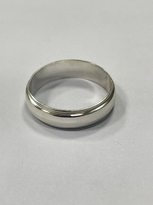 White Silver 5mm Wedding Band