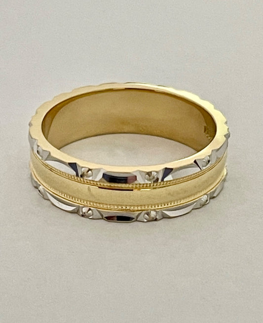 18K Two-Tone Gold  Wedding Band