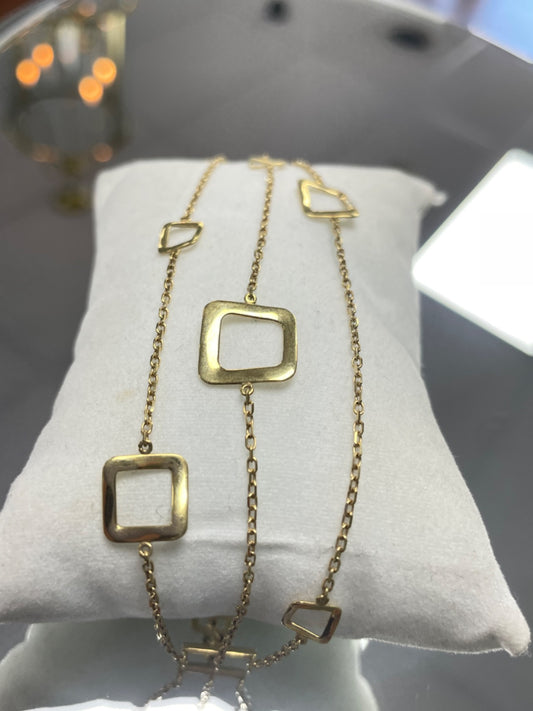 18K Yellow Gold Square  Bracelet