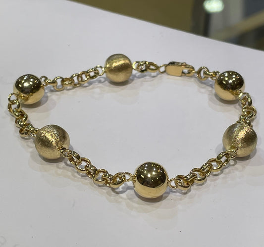 18K Yellow Gold Ball Bracelet