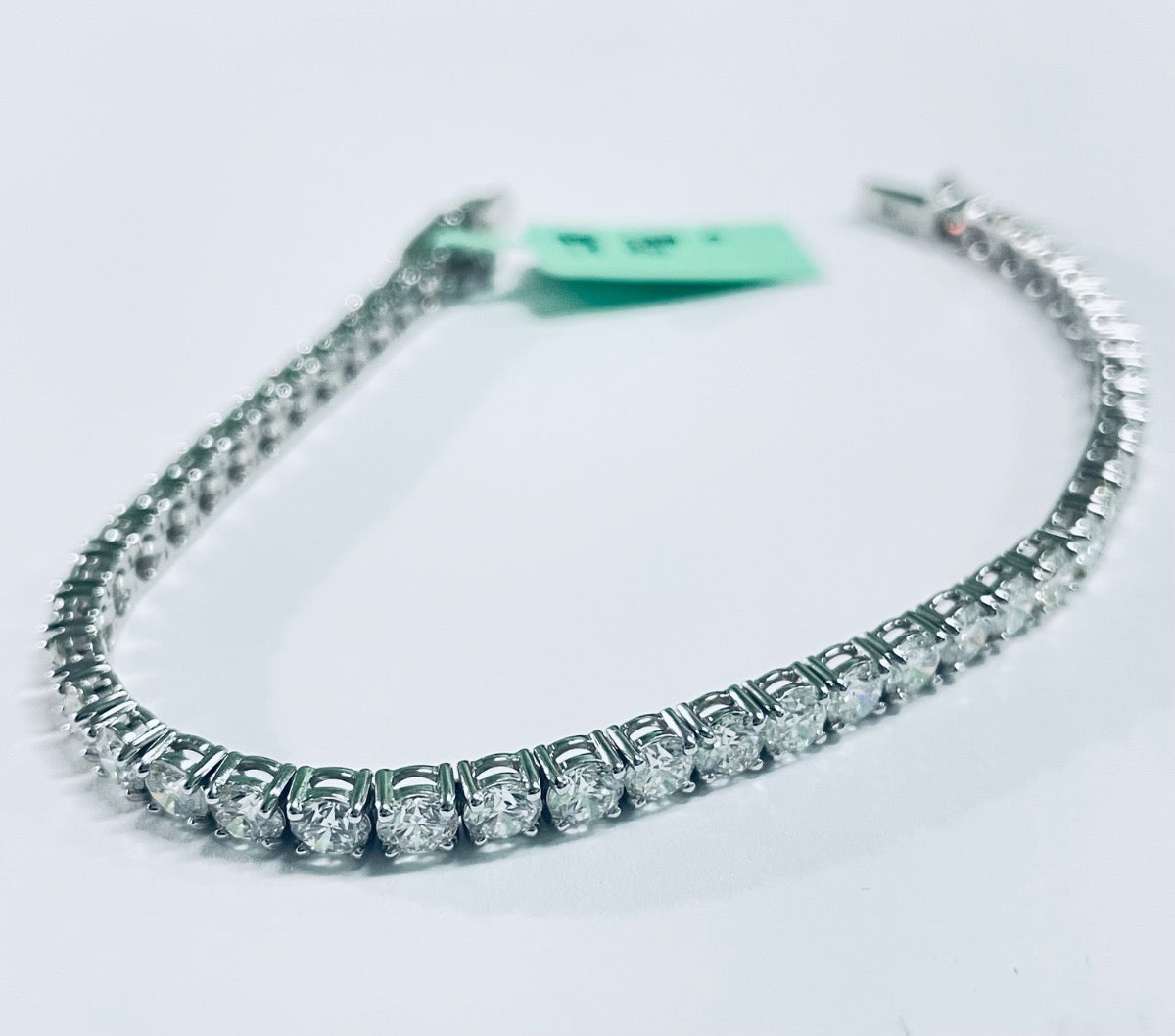 14K White Gold Tennis Bracelet with Lab Diamond