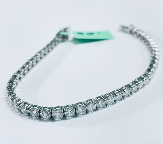 14K White Gold Tennis Bracelet with Lab Diamond