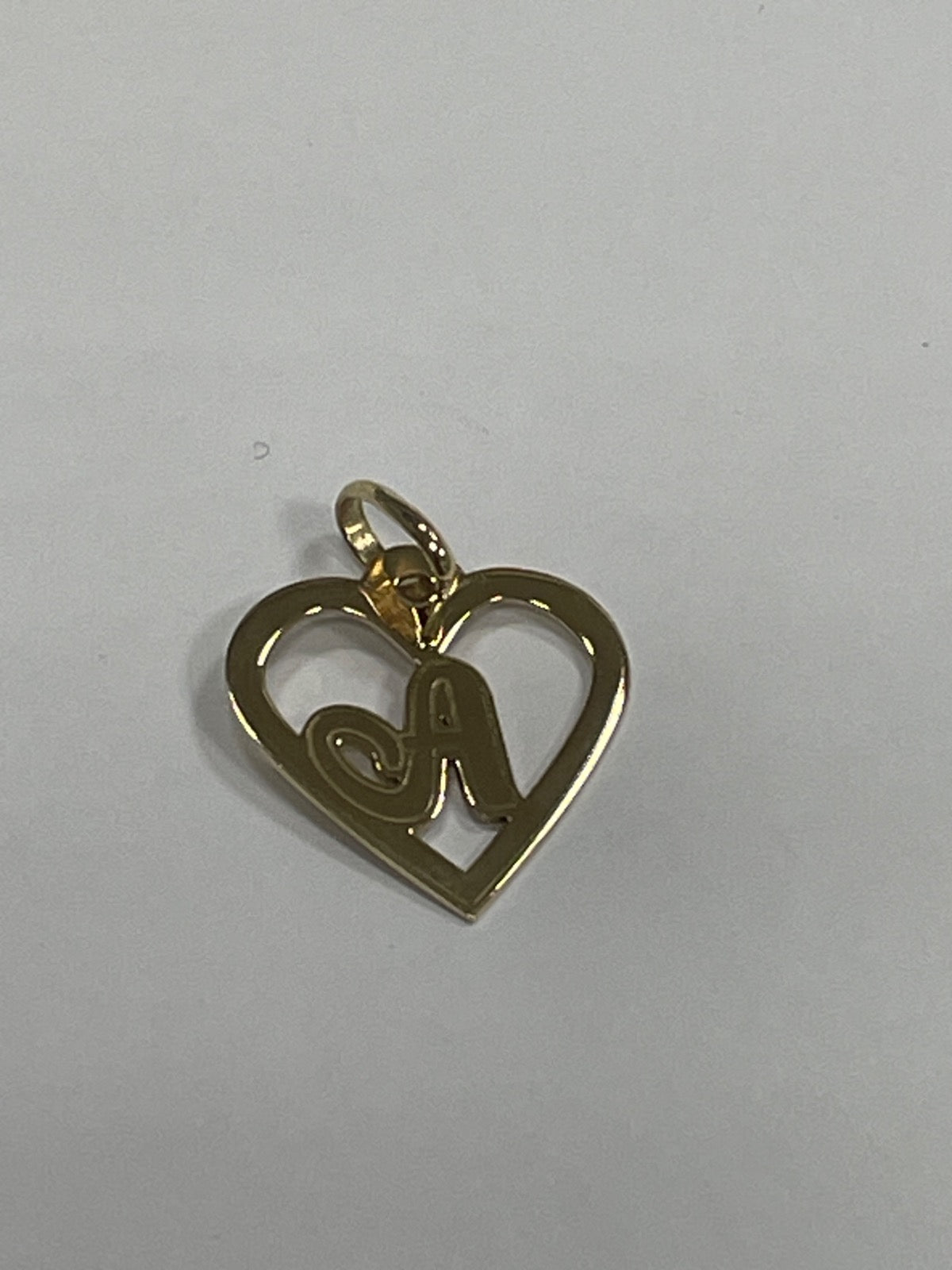 18K Yellow Gold Heart A Pendant