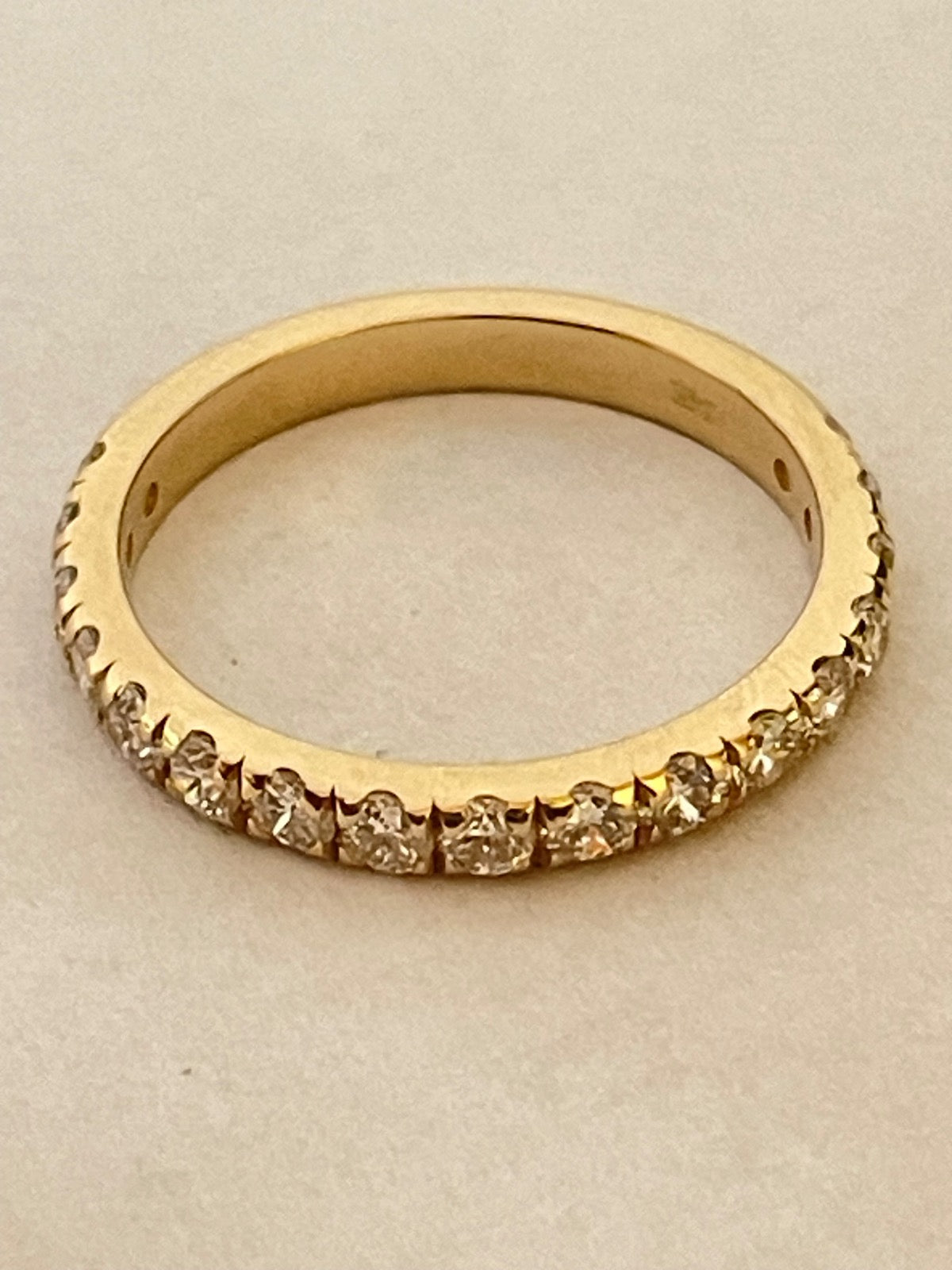 14K Yellow Gold  Wedding Band with Lab Diamond