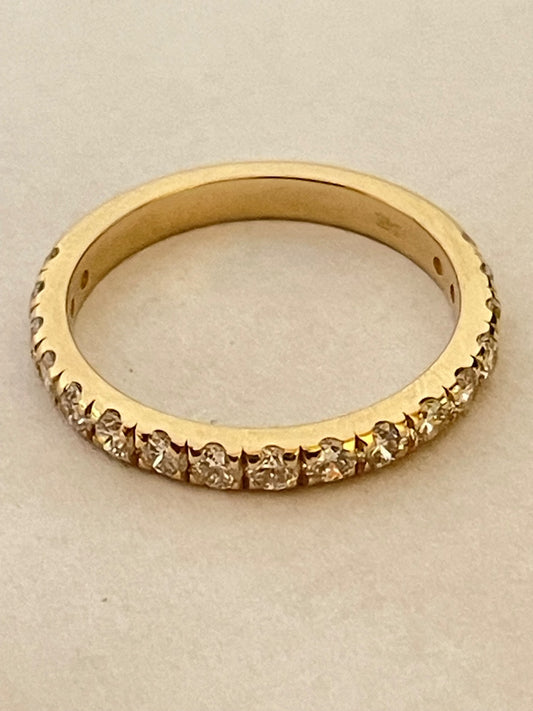 14K Yellow Gold  Wedding Band with Lab Diamond