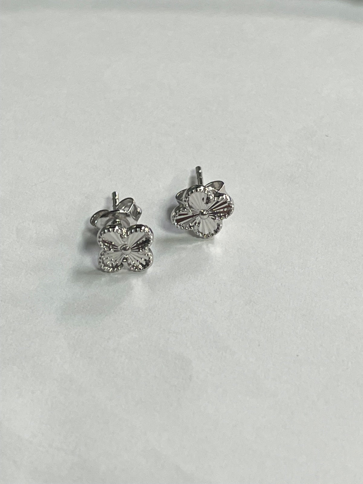 White Silver  Earring