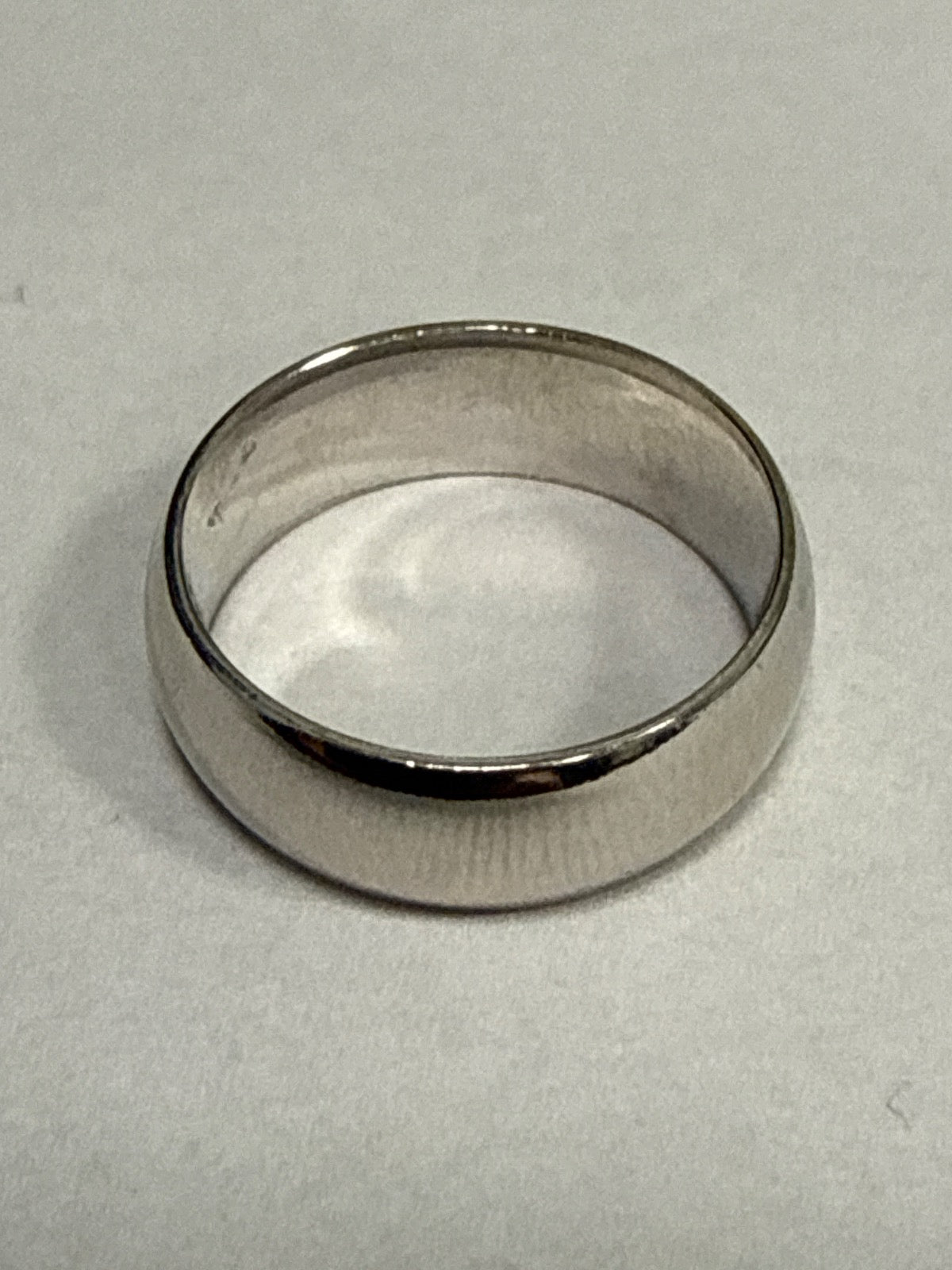 White Silver  Wedding Band