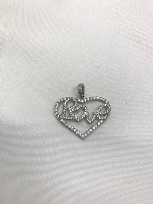 White Silver  Pendant with CZ