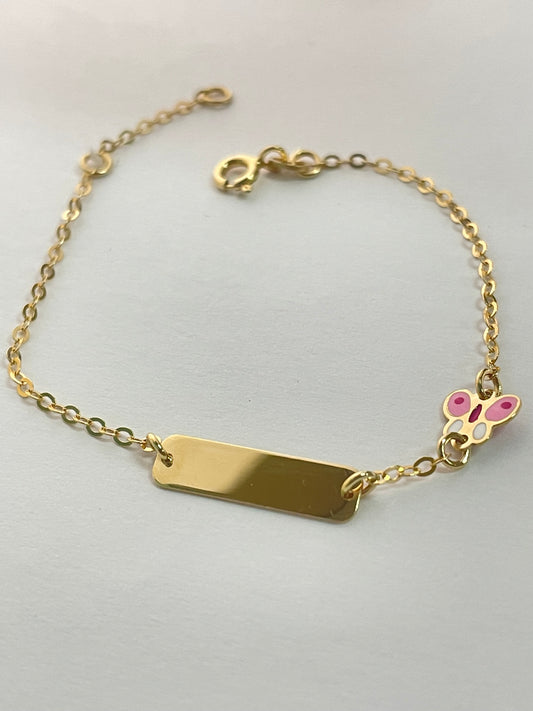 14K Yellow Gold Buterfly Baby Bracelet