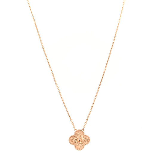 18K Rose Gold Clover Chain