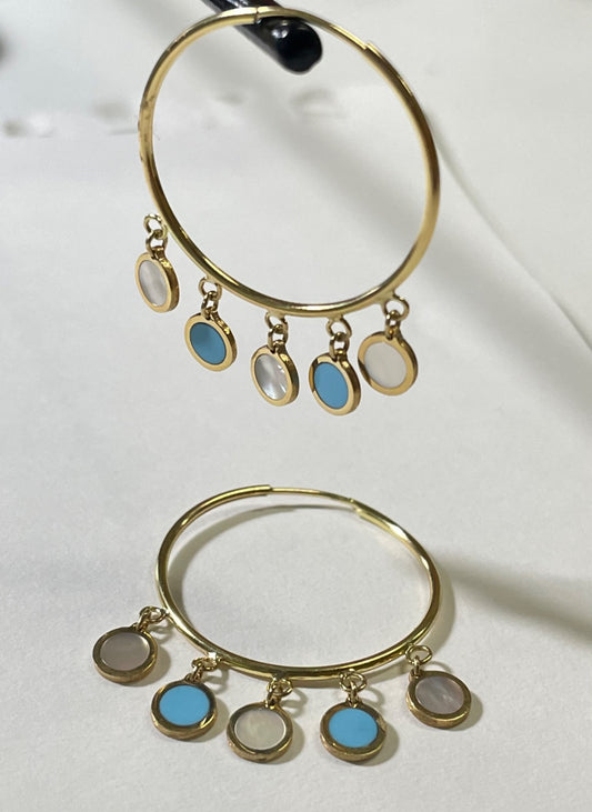 14K Yellow Gold Hoop Earring with CZ