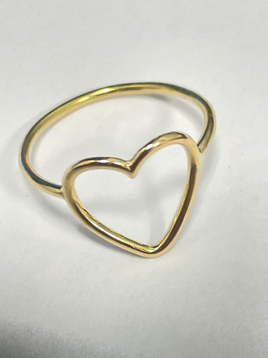 18K Yellow Gold Heart Ring