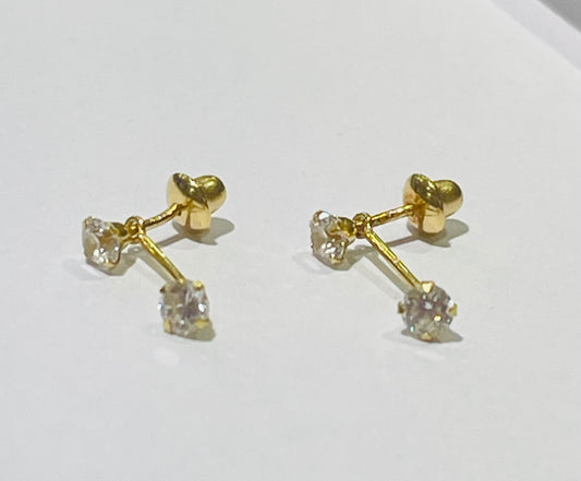 18K Yellow Gold  Earring with CZ