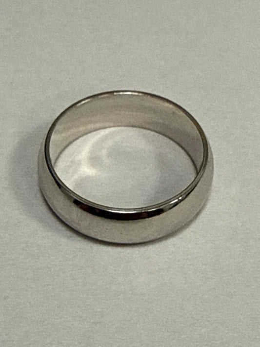 White Silver  Wedding Band
