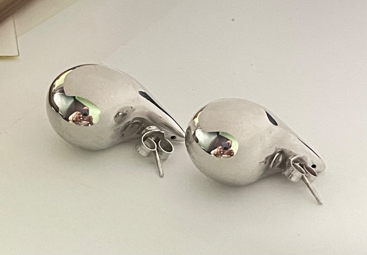 14K White Gold  Earring