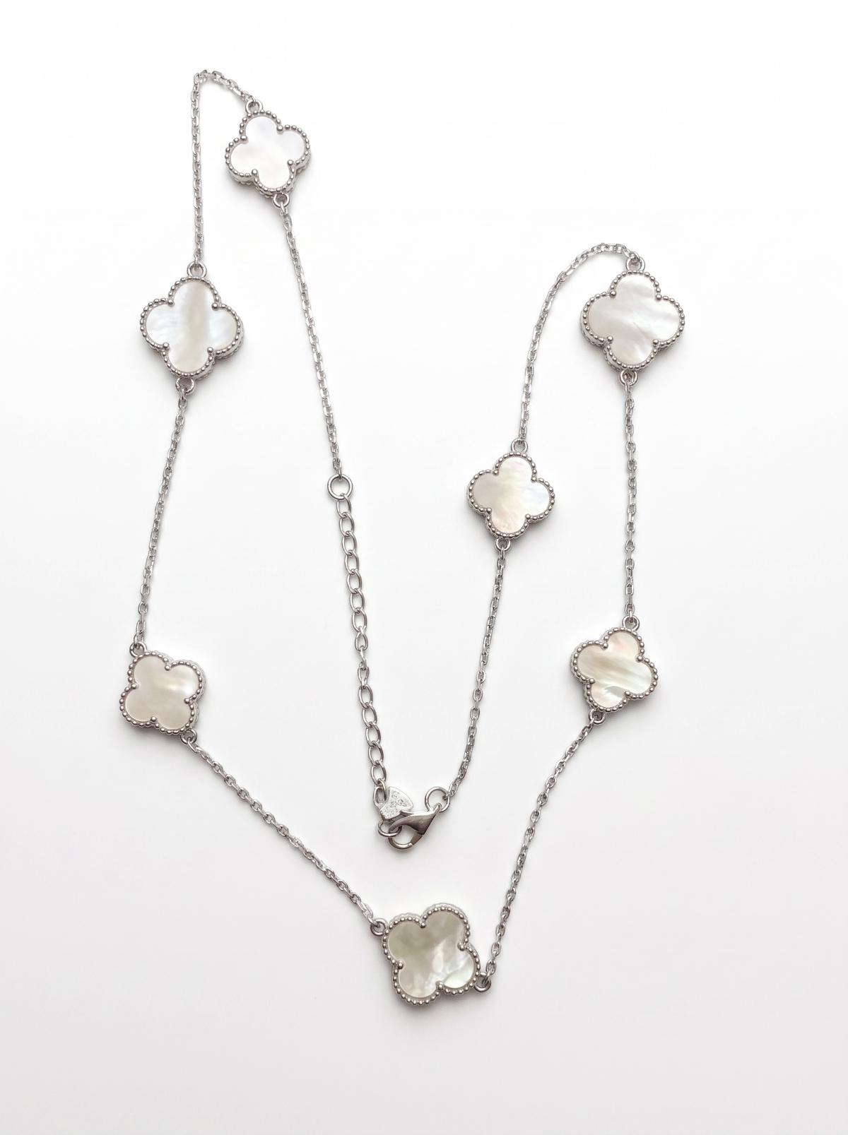 White Silver  Necklace with CZ