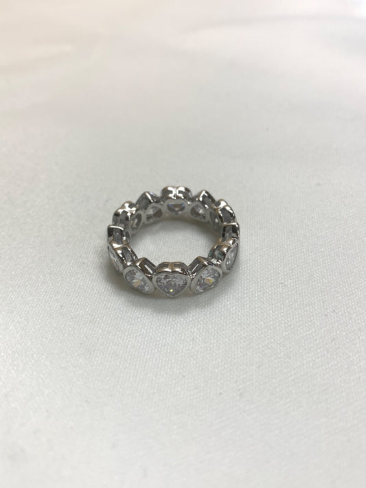 White Silver  Ring with CZ