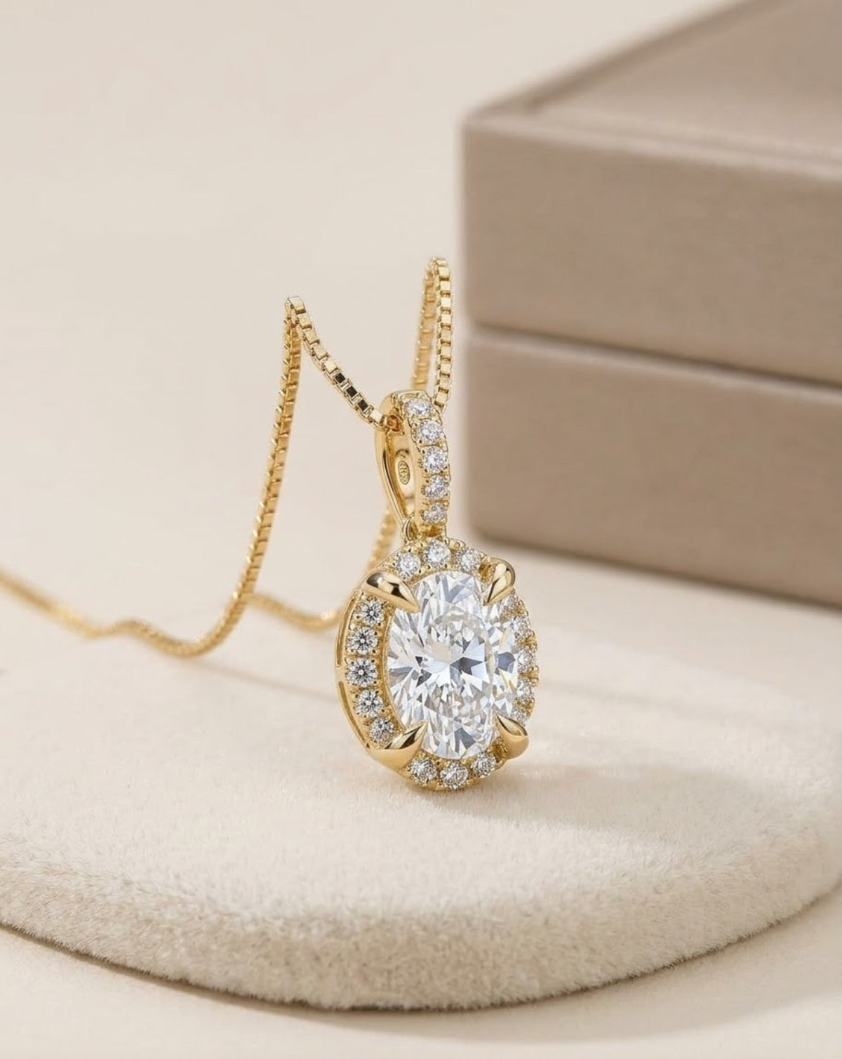 14K Yellow Gold  Charm Necklace Set with Lab Diamond
