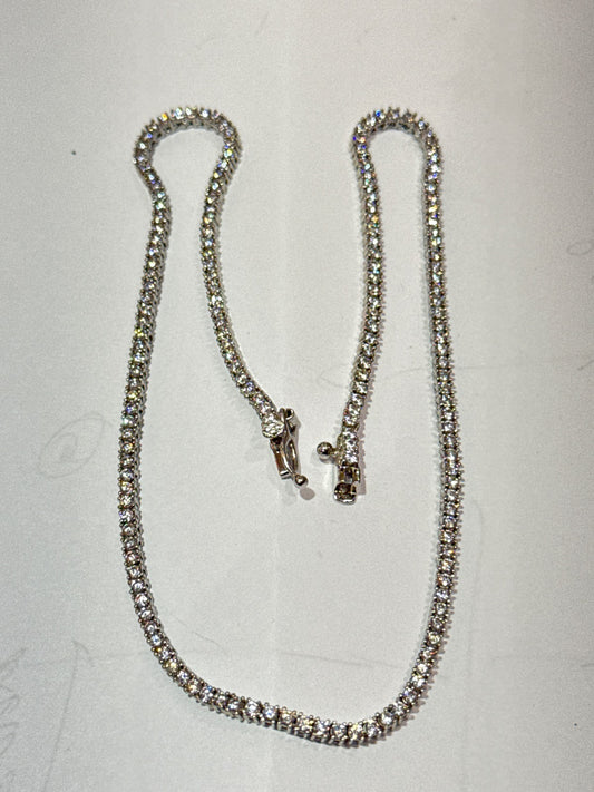 White Silver Tennis Choker