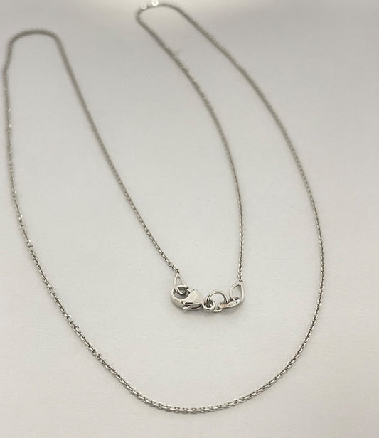 18K White Gold Cable  Chain