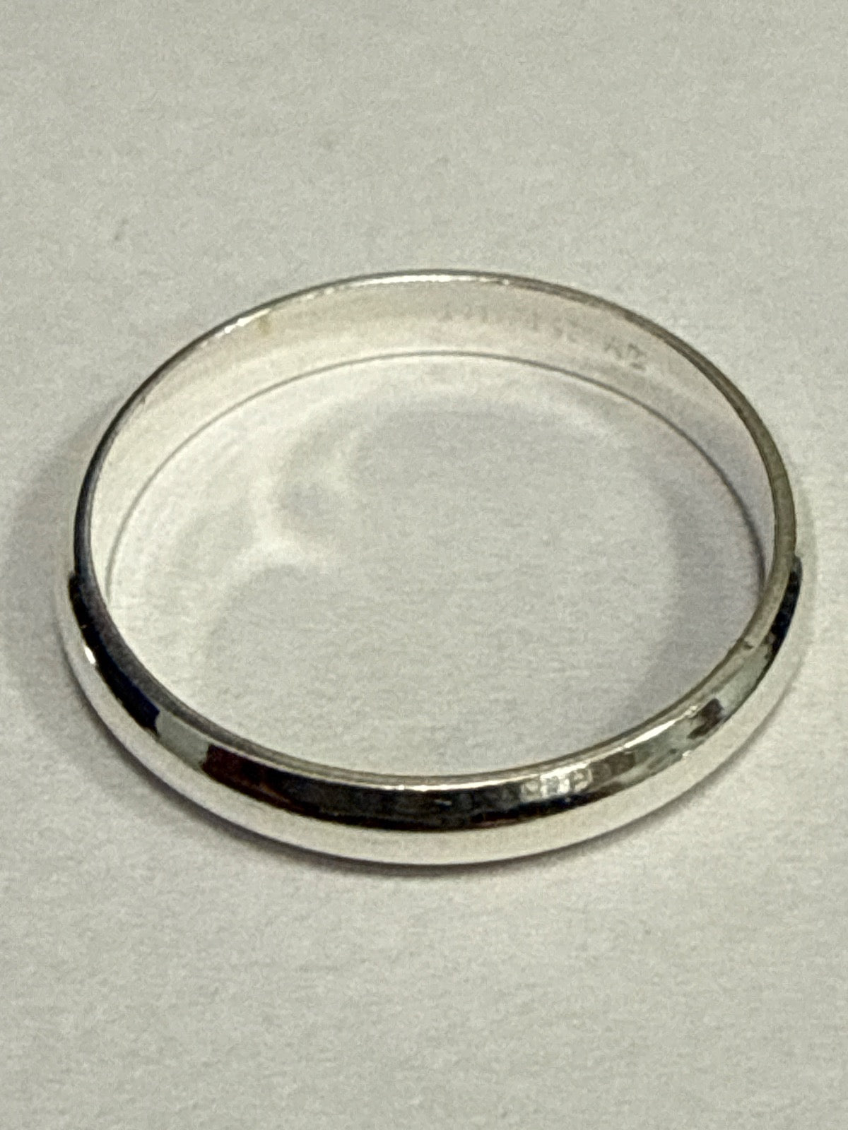 White Silver  Wedding Band