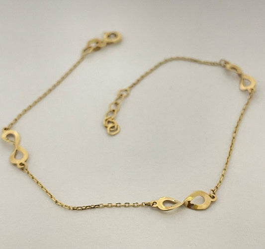 18K Yellow Gold Infinity  Bracelet