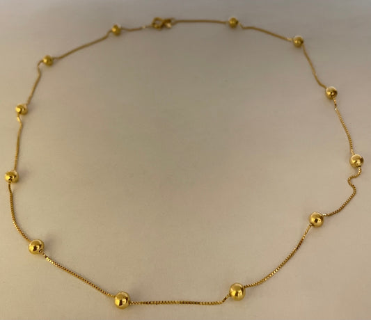 18K Yellow Gold Ball Necklace