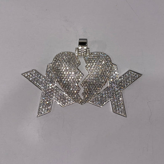 Custom Made Sterling Silver “Heartbreak” Pendant with CZ