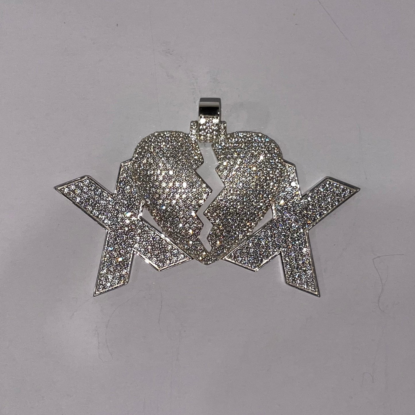 (3 of 3) Custom Made Sterling Silver “Heartbreak” Pendant with CZ