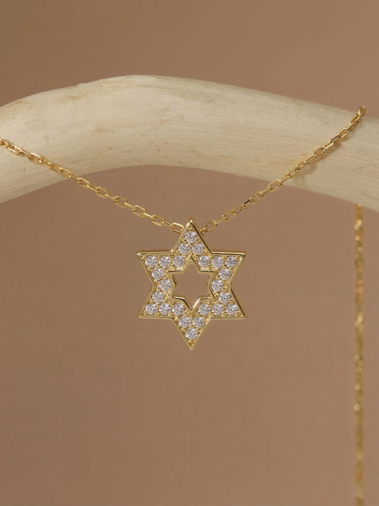 14K Yellow Gold  Charm Necklace Set with Diamond