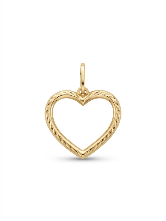 18K Yellow Gold Heart Pendant