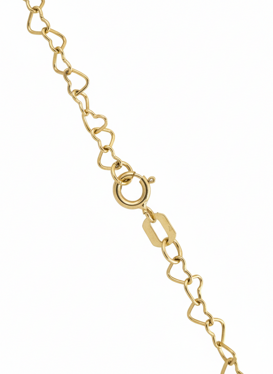 18K Yellow Gold Little Hearts Chain