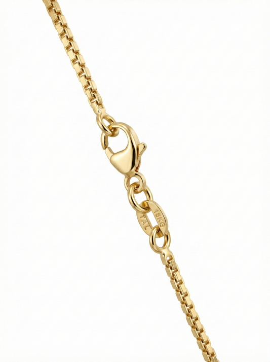 18K Yellow Gold Concave Box  Chain