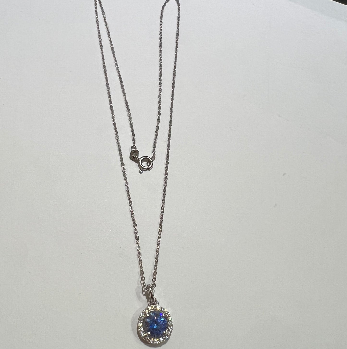 Silver Charm Necklace Set with CZ