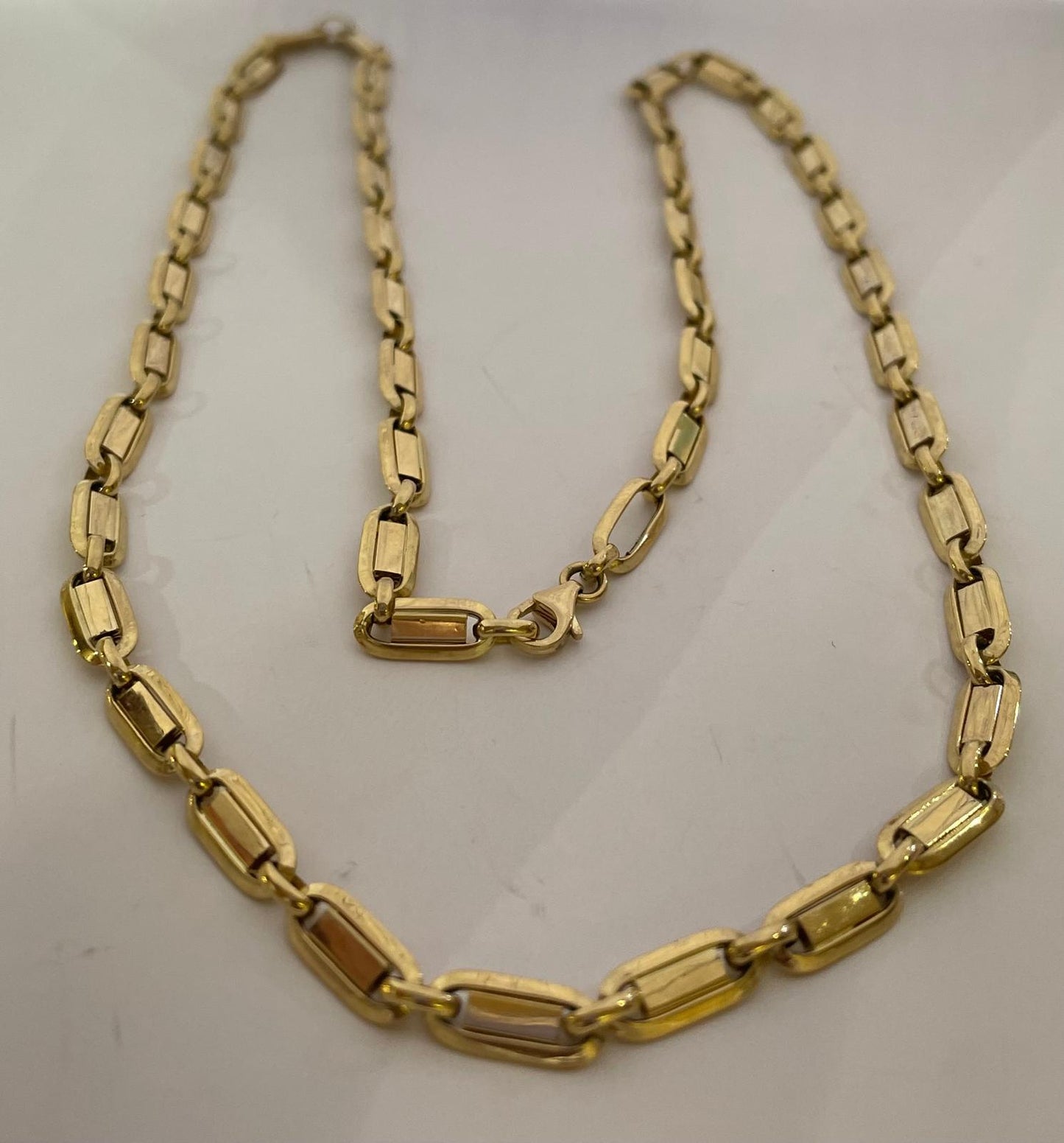 18K Yellow Gold Bar Link  Chain