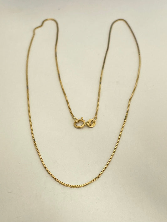 18K Yellow Gold 0.8mm Box Chain