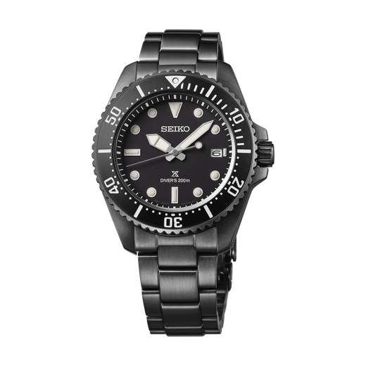 Seiko Prospex SNE599 Men's Solar Dive Watch — 41mm Black Dial